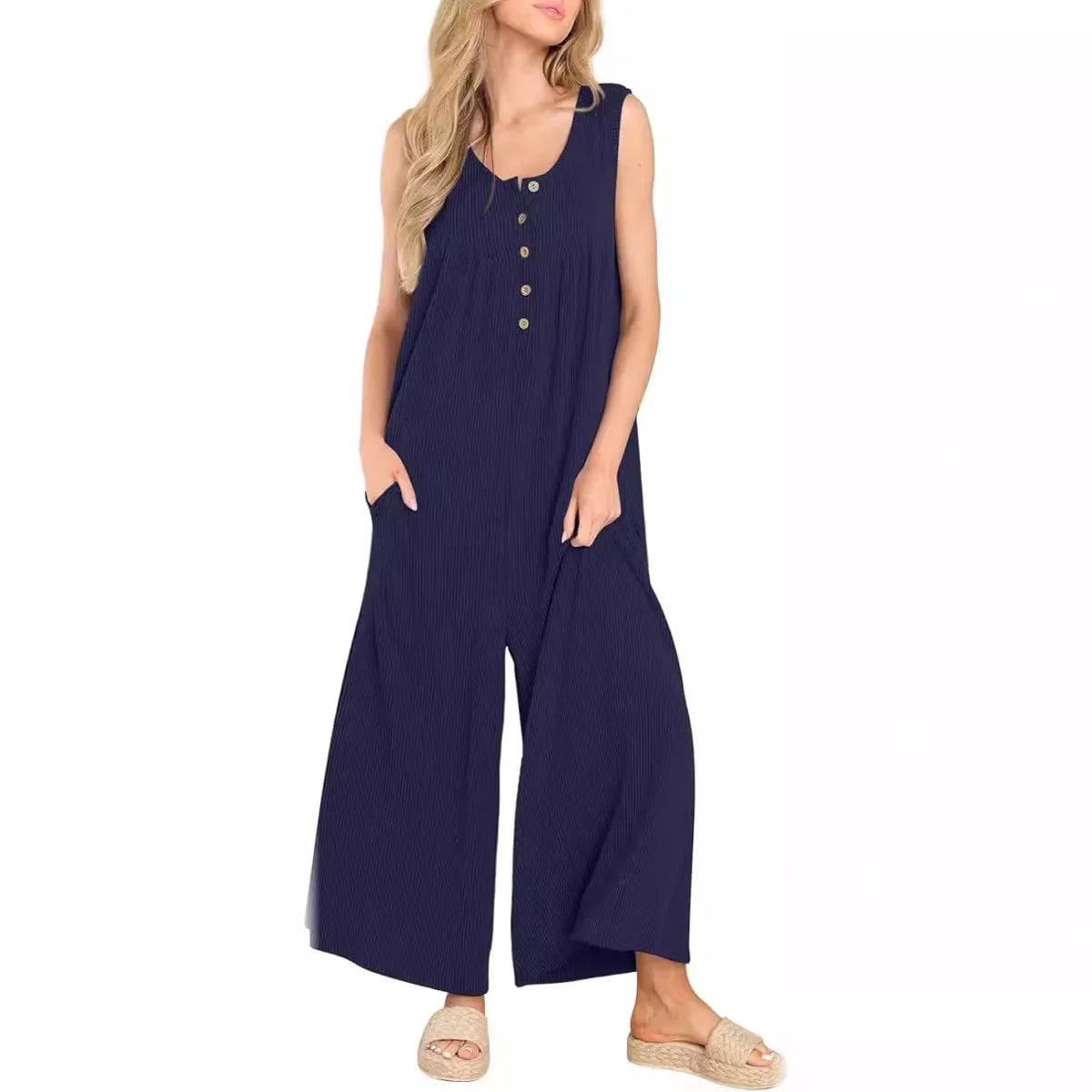 Zomerse Nieuwe Pocket Jumpsuit voor Dames