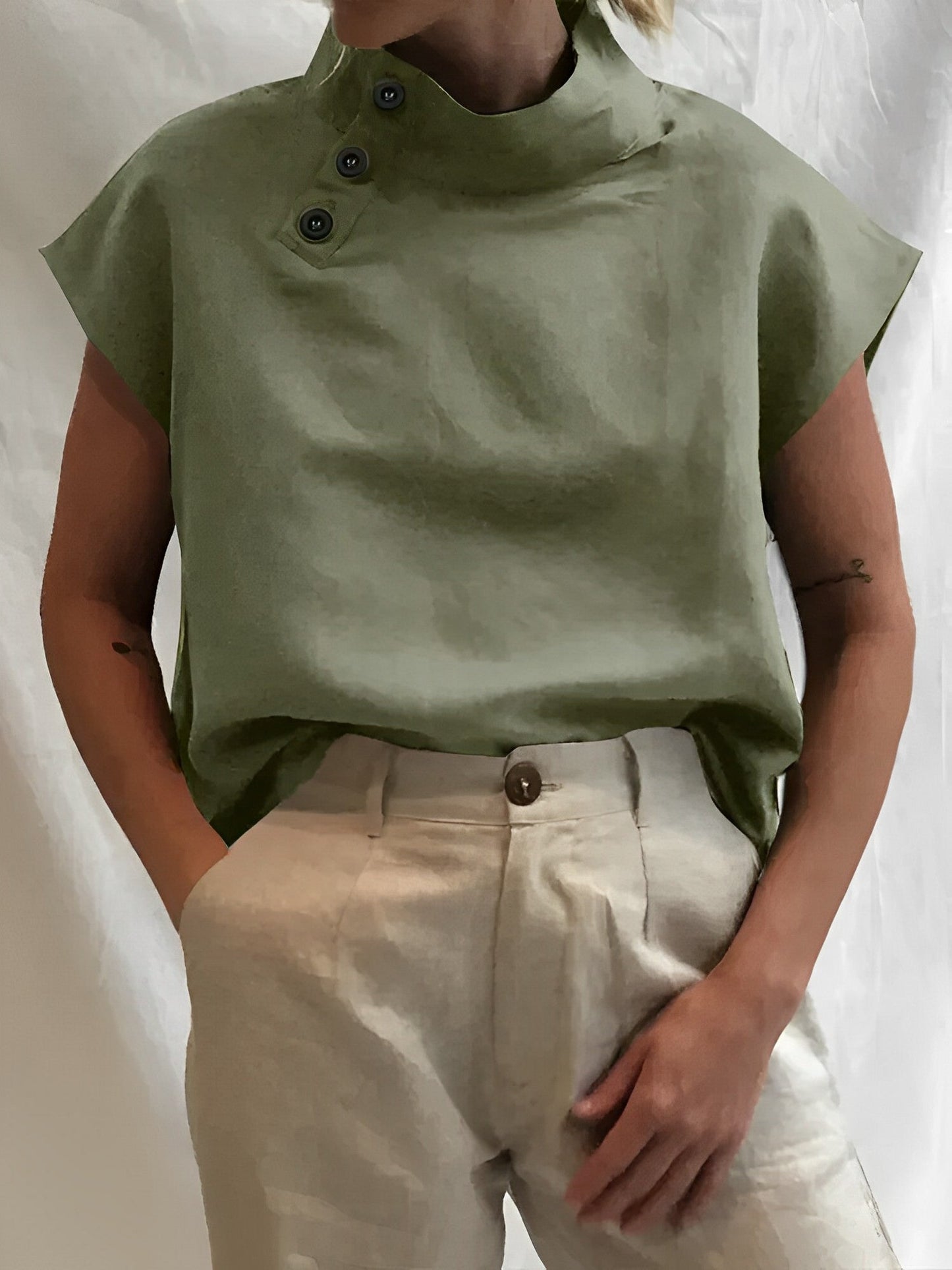 Verfijnde Elegantie Katoenen Linnen Damesblouses