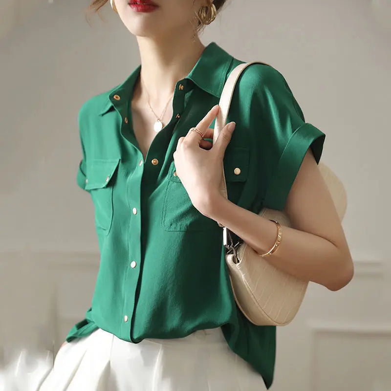 ZomerGlow Chiffon Witte Blouse