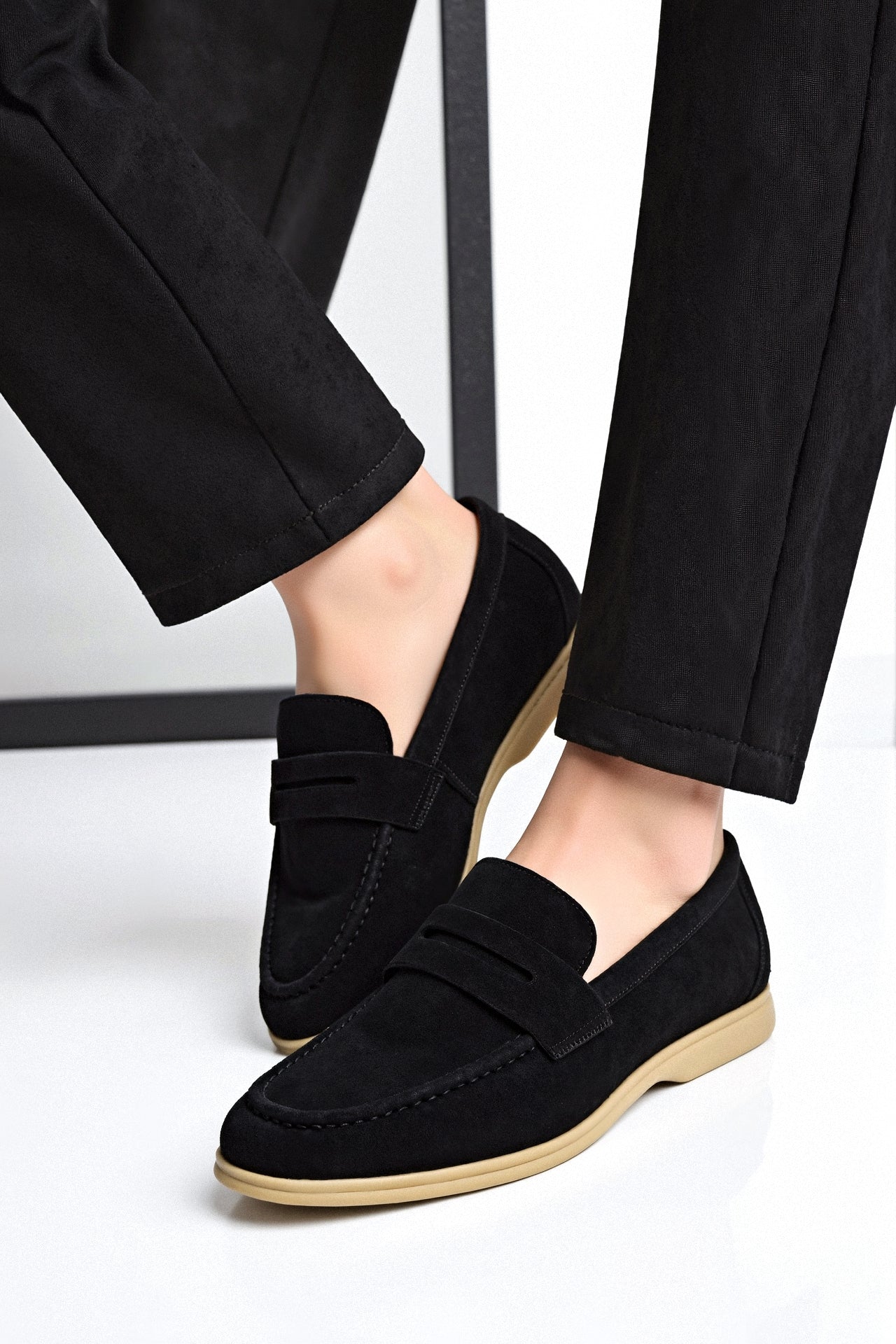 Elegante Beige Loafer Schoenen Comfortabel Leer