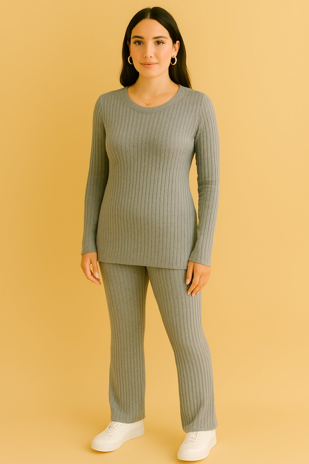 Dames 2-Delige Set Geribd Soft Stretch
