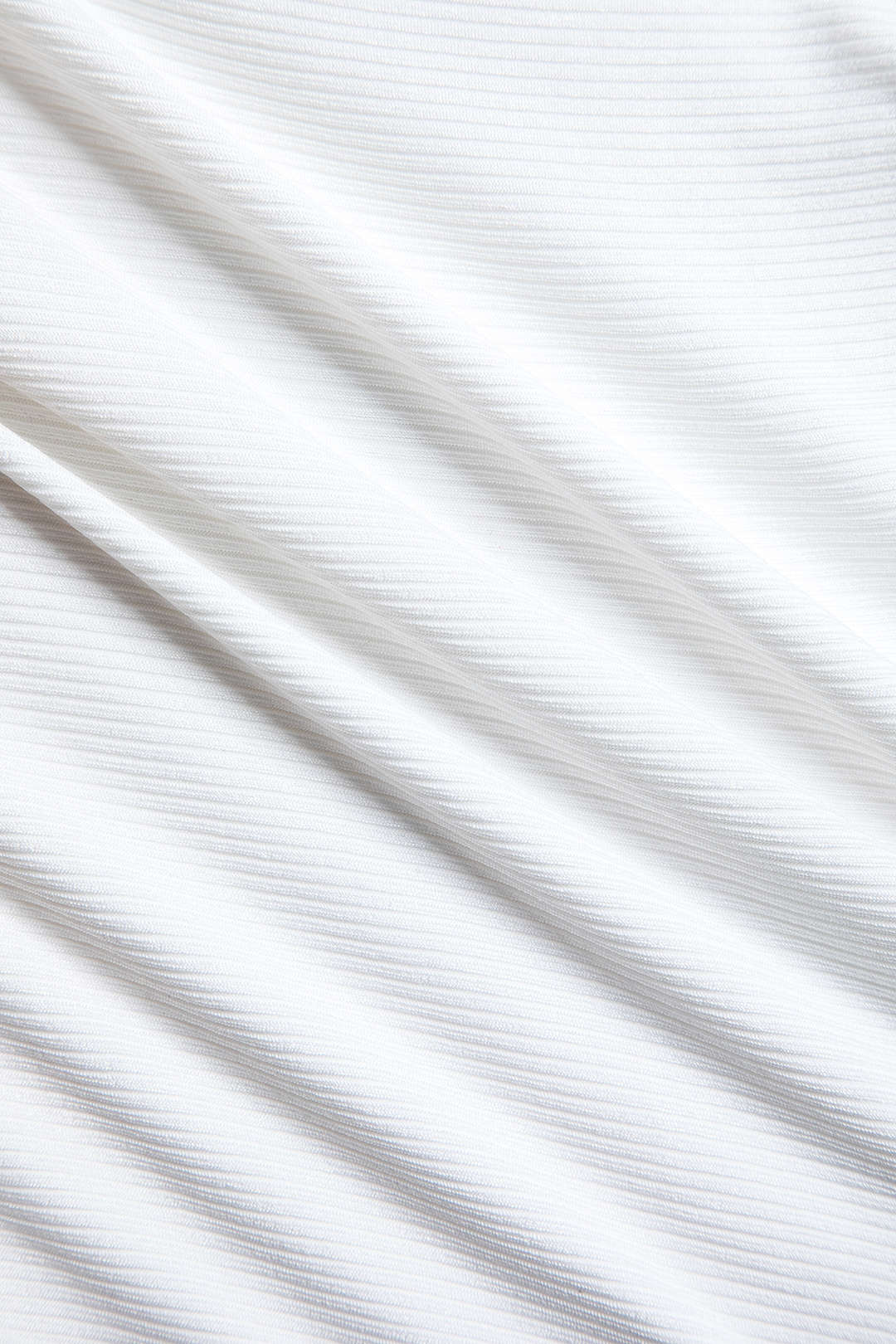 Witte Crop Top Vrouw Hoge Hals Geribbeld