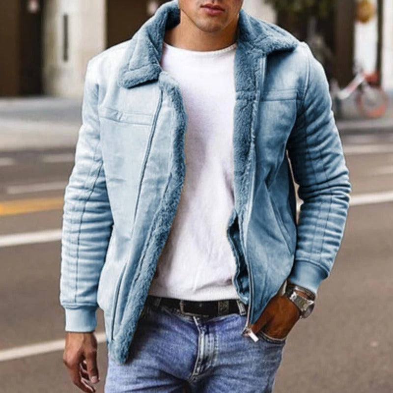 Heren Winterjas Shearling Voering Warm en Comfortabel