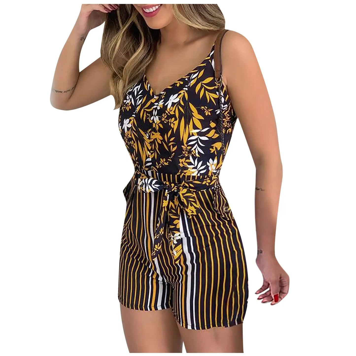 Luna Dames Suspenders Short Jumpsuit voor Betoverende Zomerdagen