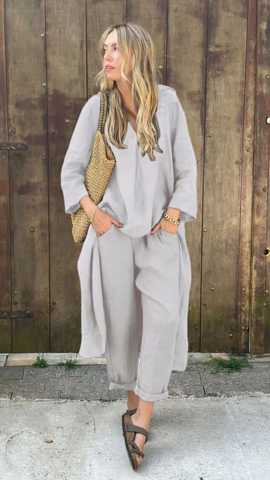 Dames zomerbroek en lange rug set- Marissa