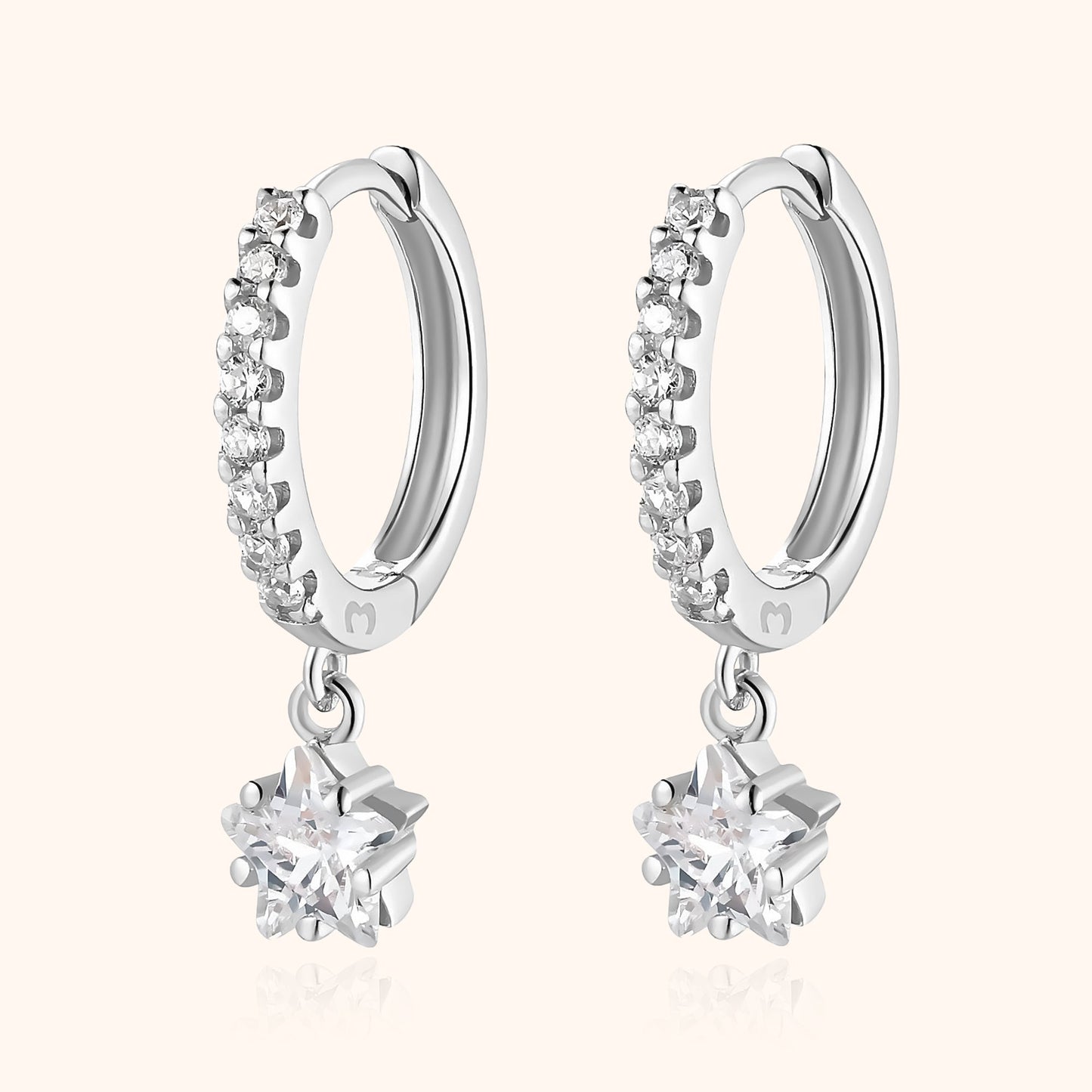 Ster Oorbellen Hangend Zilver Lyra Design