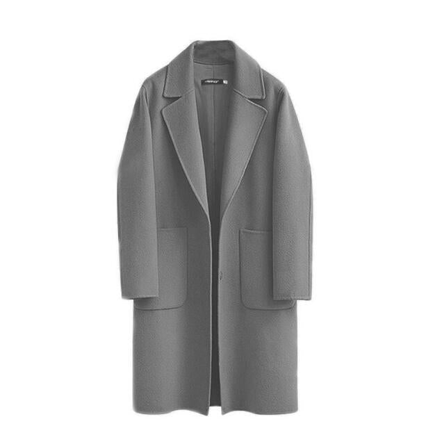 Dames Lange Wolmix Wintermantel Warm en Stijlvol