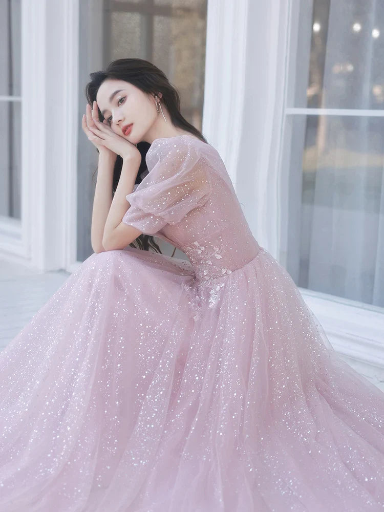 Elegante Eenvoudige Roze Avondjurk - Betoverende Schoonheid