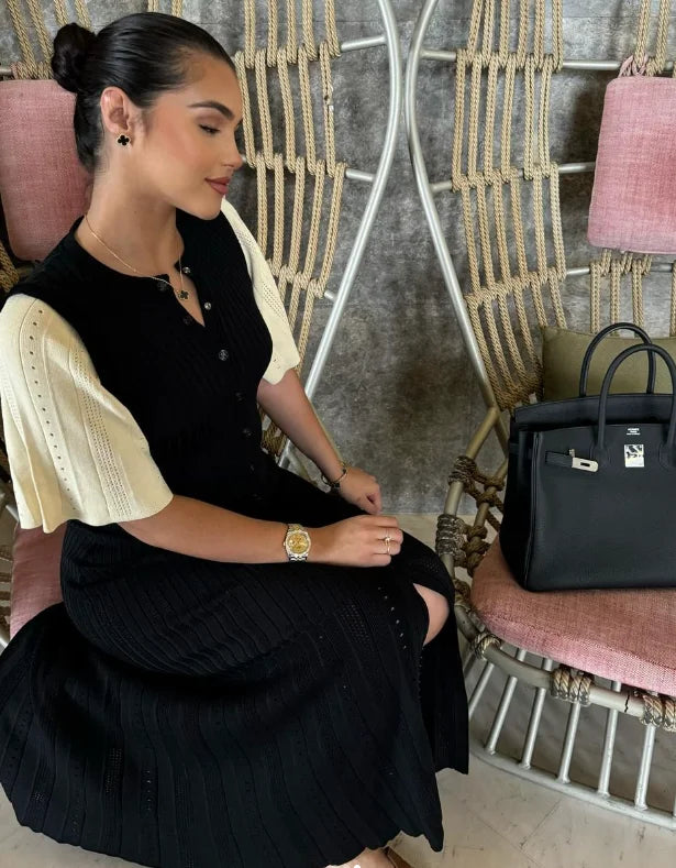C Leeter Couture Gebreide Meidjurk