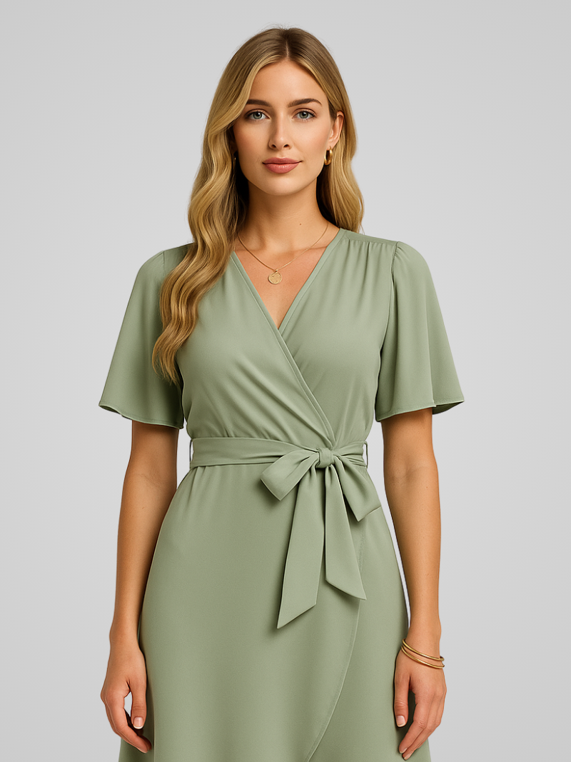 Vrouwelijke Zomerjurk met V-hals Elegante Jurk voor Dames