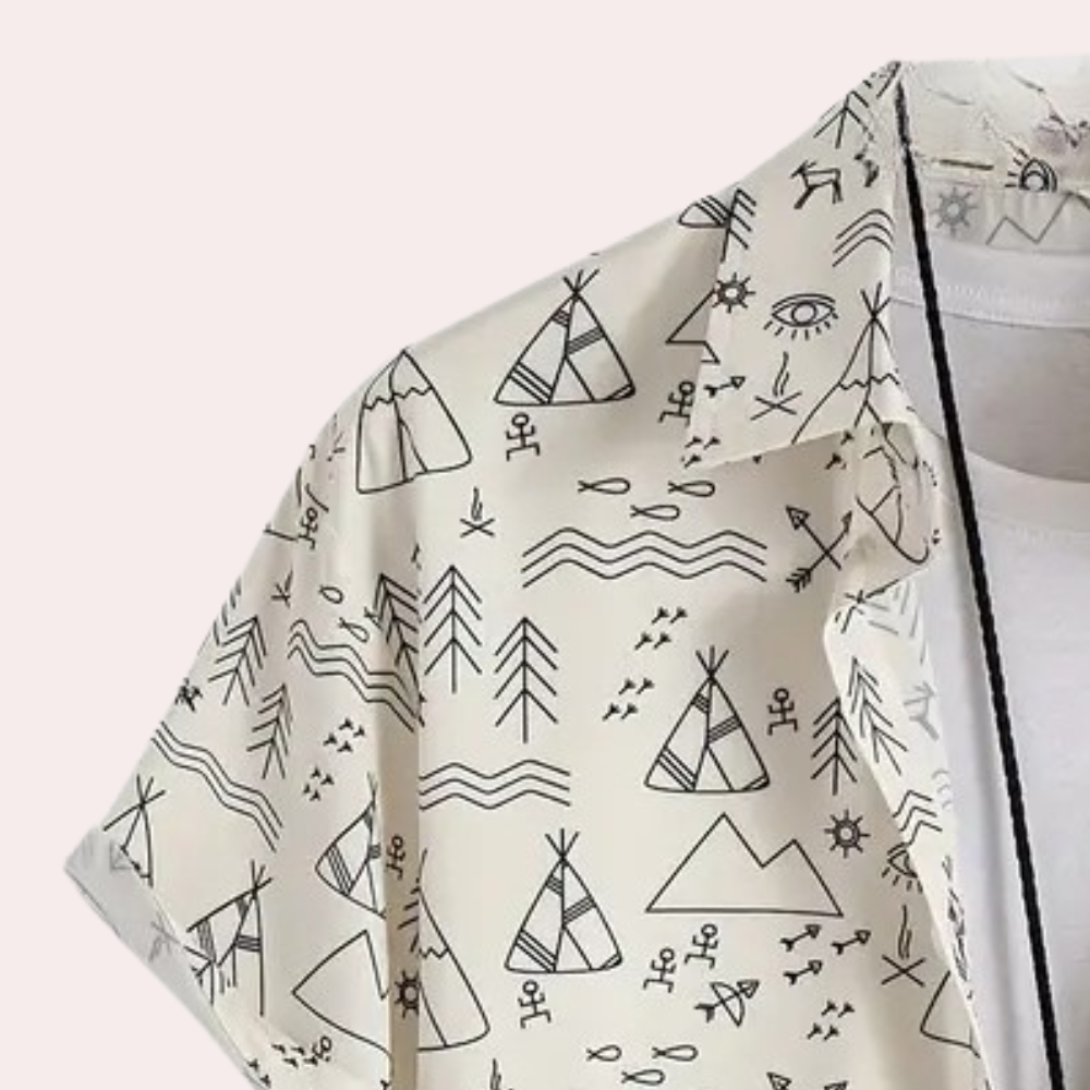 Mannen Overhemd met Leuke Print - Casual Stijl