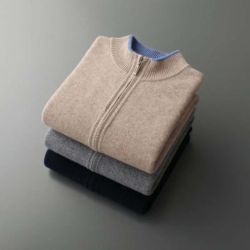 Aurel – Heren Cashmere Vest met Rits en Elegante Pasvorm
