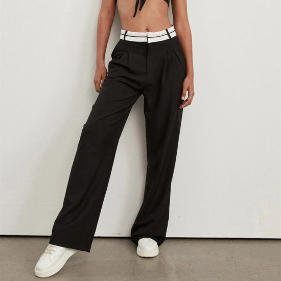 Hoge Taille Rechte Broek voor Vrouw Fashion Model