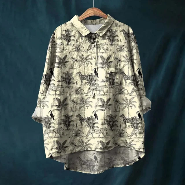 Franziska | Blusa estiva in cotone con motivo floreale in fiore