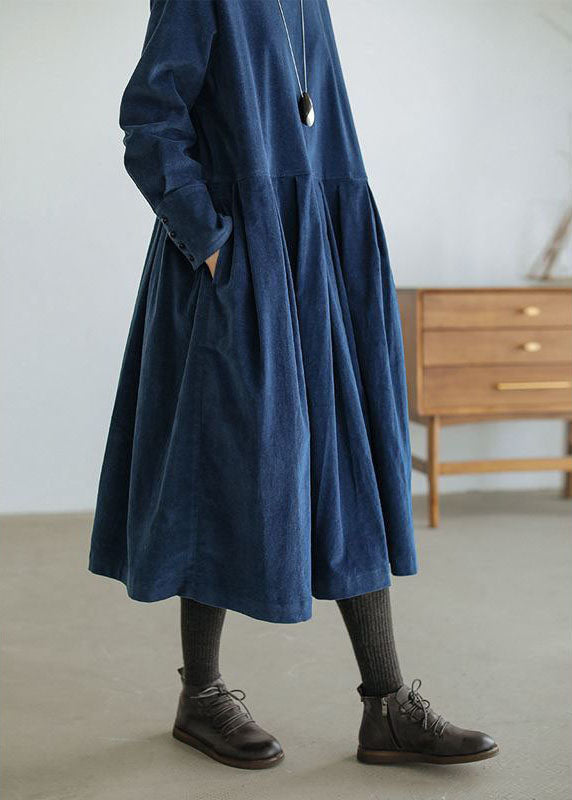 Warme Corduroy Jurk voor Vrouw Herfst Winter