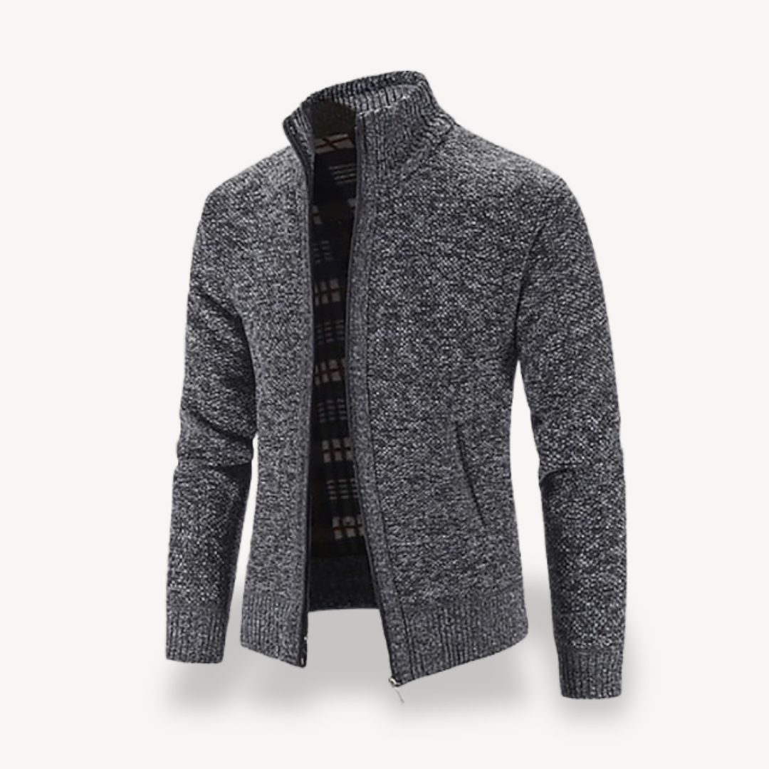 Gebreide fleece voering met rits voor heren 8