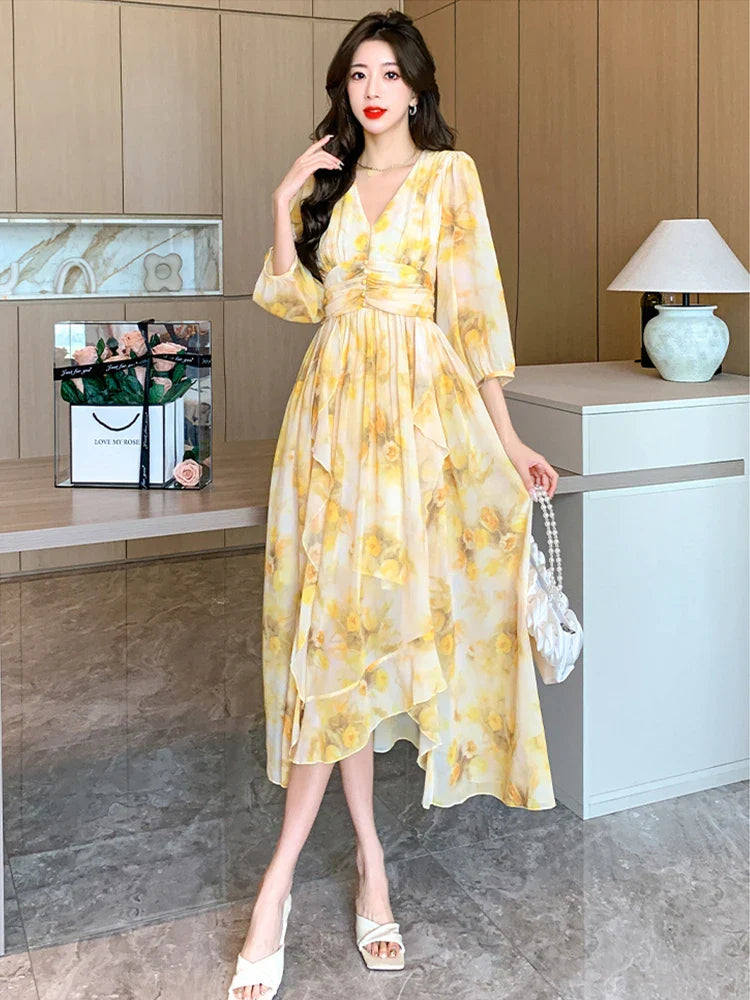 Zomerse Glans Elegante Boho Jurk