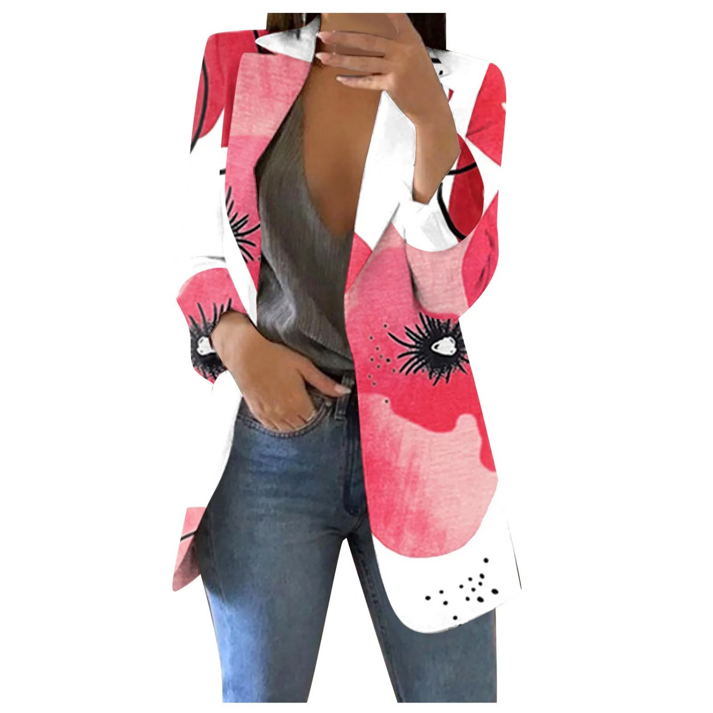 Cropped Dames Blazer Geprint Savannah Stijl