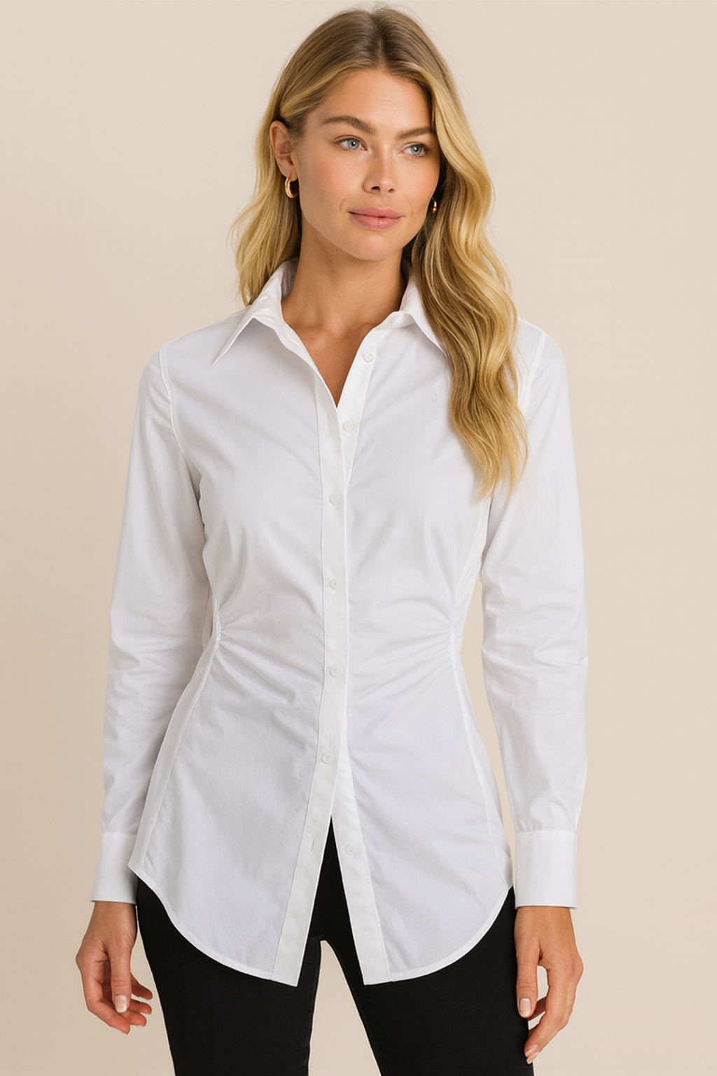 Dames Blouse Katoen Kraag Modern Design Hazel