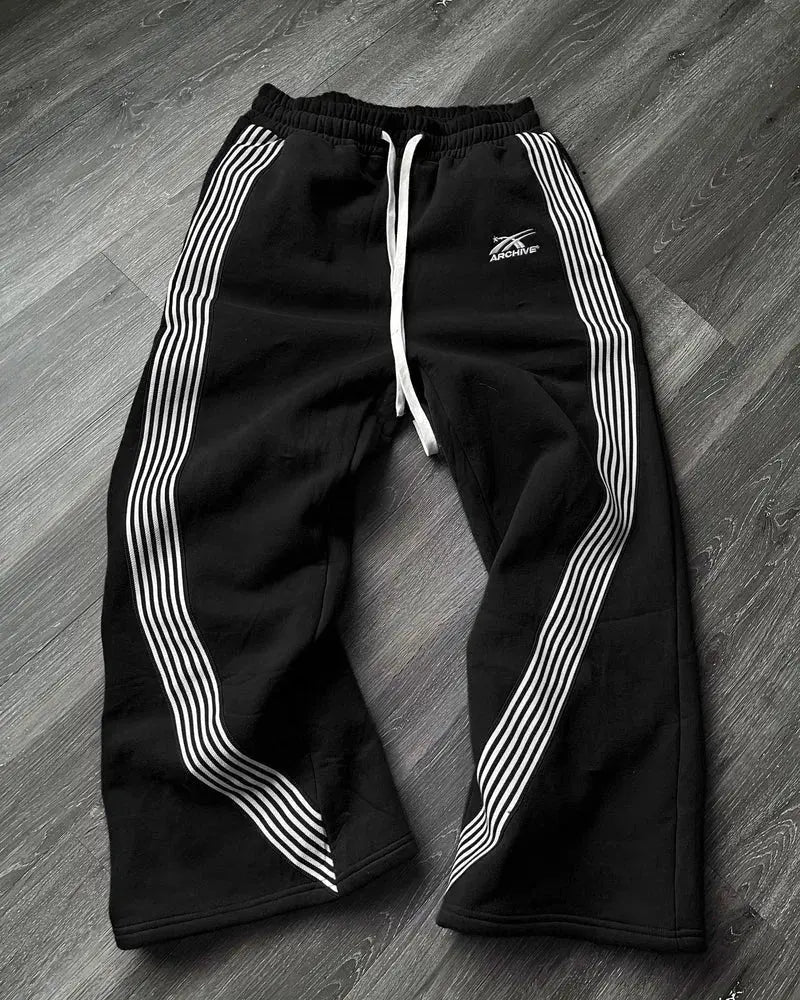 Heren Joggingbroek met Retro Strepen en Comfort Fit