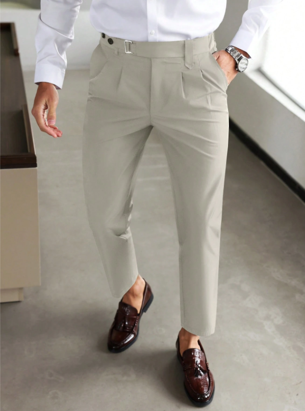 Alvaro – Heren Pantalon met Hoge Taille en Getailleerde Pasvorm