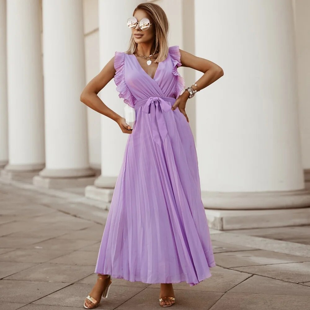 Zomerjurk met Ruches en Plooien Vintage Stijl
