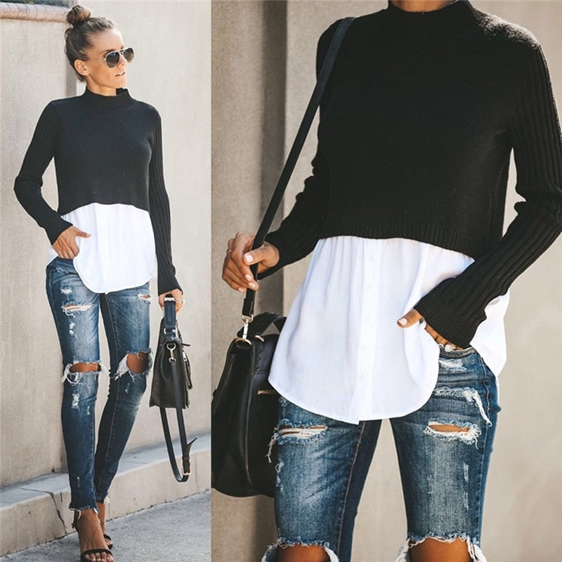 Vrouwelijke Blouse Klassieke Stijl Elegante Casual Look