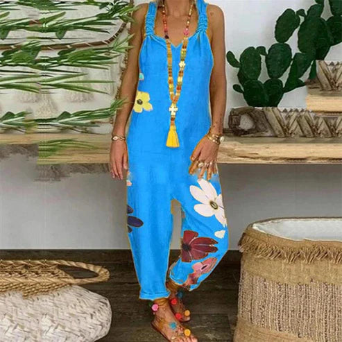 Jumpsuit Bloemenprint Zonder Rug Zomerjurk