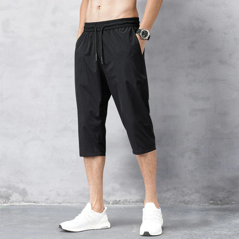 Heren Joggingbroek 3/4 Lengte Zwart Sportief