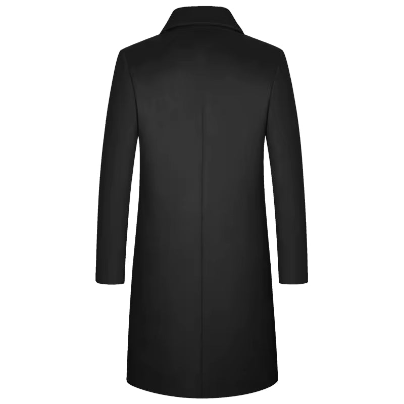 Heren Trenchcoat Lange Jas van Hoogwaardige Stof