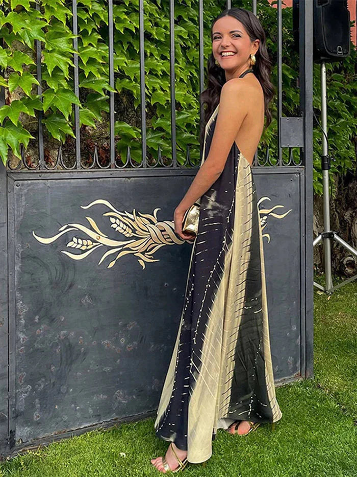 Halterjurk voor Dames Bedrukt Zomerjurk Kort Model