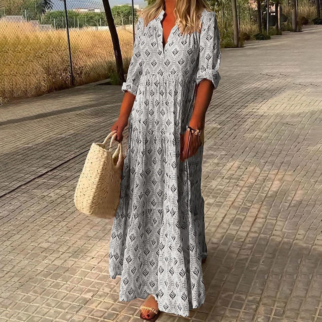 Isabella | Lange boho-maxi-jurk met V-hals 4