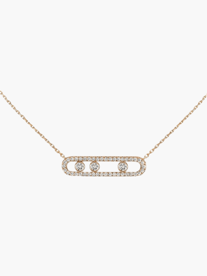 Ketting met Bewegende Diamanten Verfijnd Zilver
