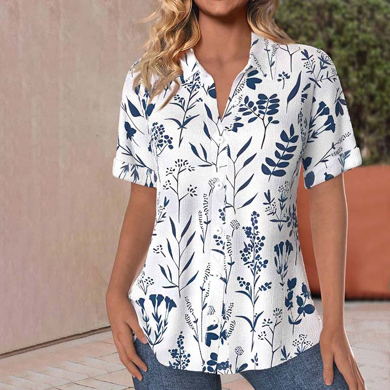 Karin | Elegante camicetta con motivo a foglie