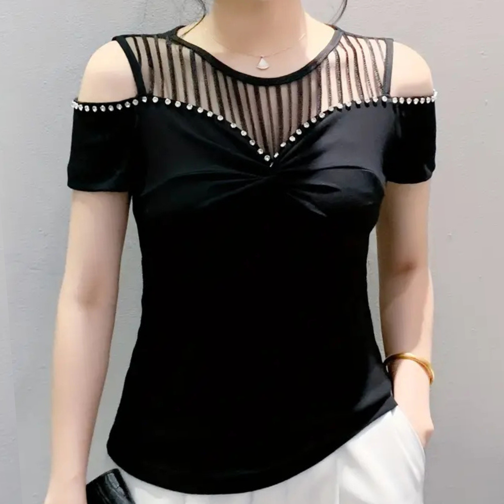 Dames Top Cold Shoulder Kort Mouw Zomerjurk