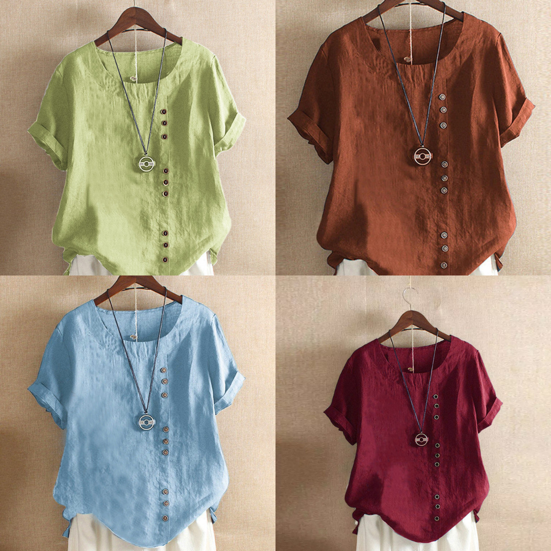 Korte Mouwen T-Shirt Ronde Hals Zomerse Look