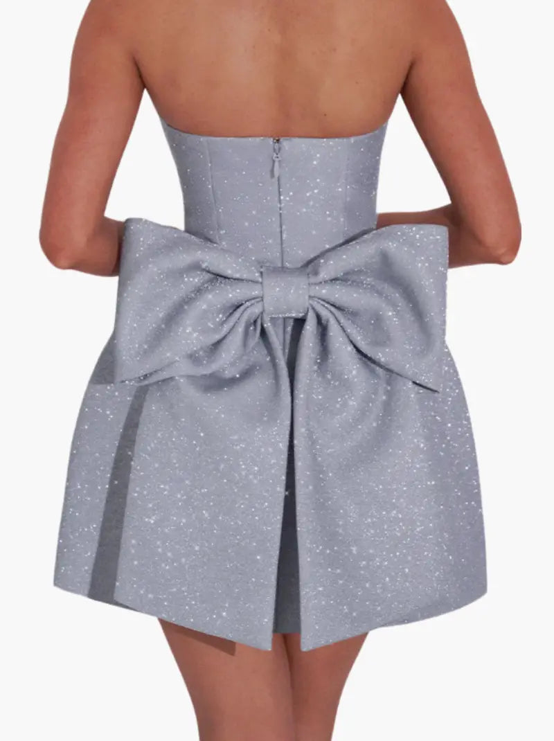 Korte Glitter Jurk Glinsterend Feestjurk Mini