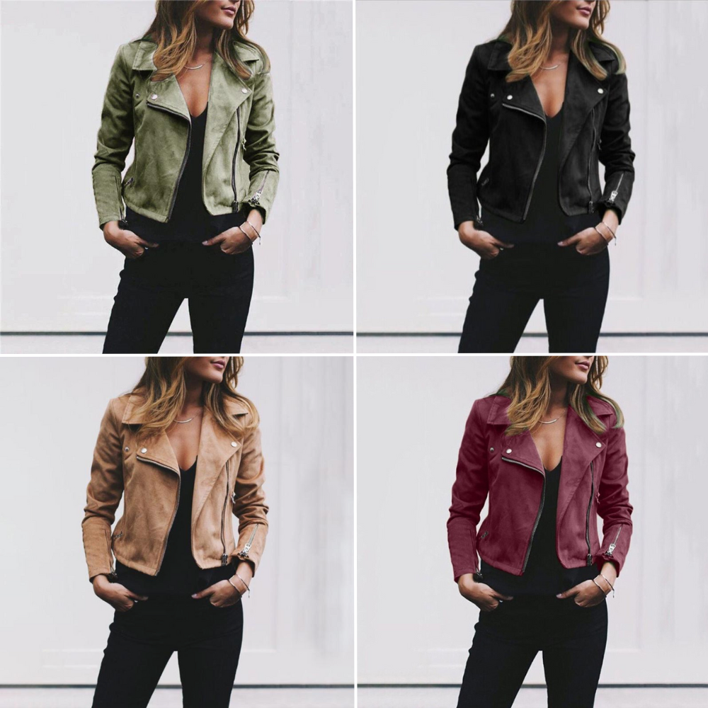 Dames bikerjack – Stoer en stijlvol met suède look