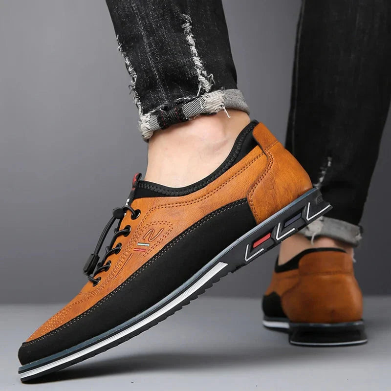 Leren Sneakers Heren | Stevige Zool & Comfortabele Demping