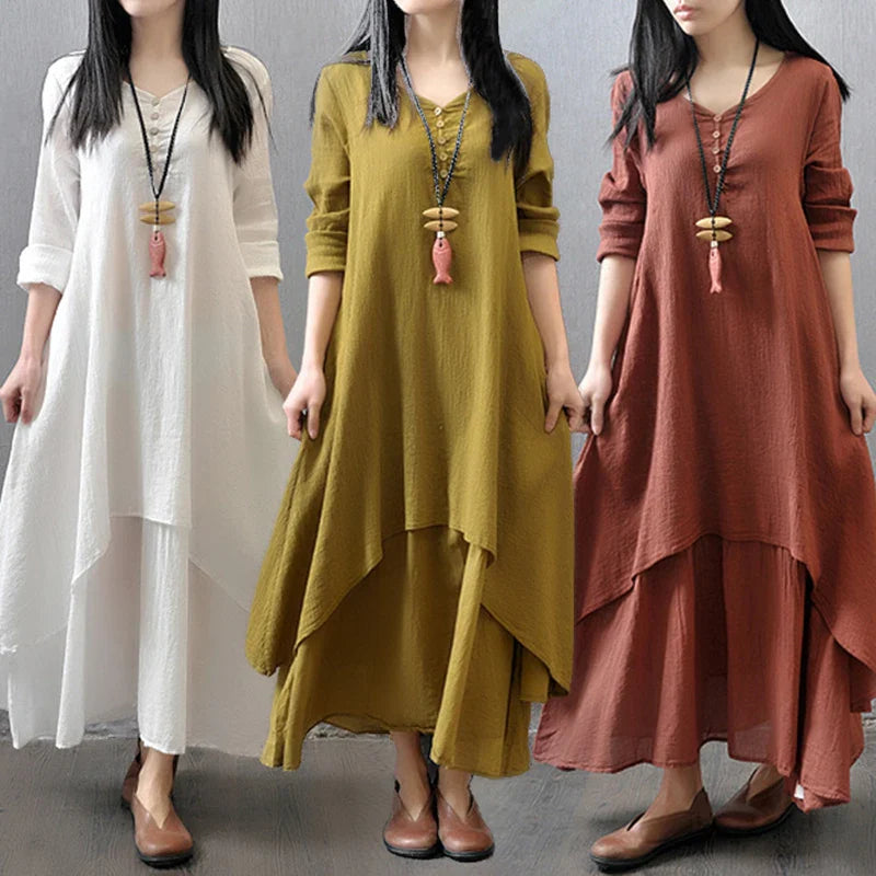 Stijlvolle Linnen Zomer Maxi Jurk van Zomerse Chic