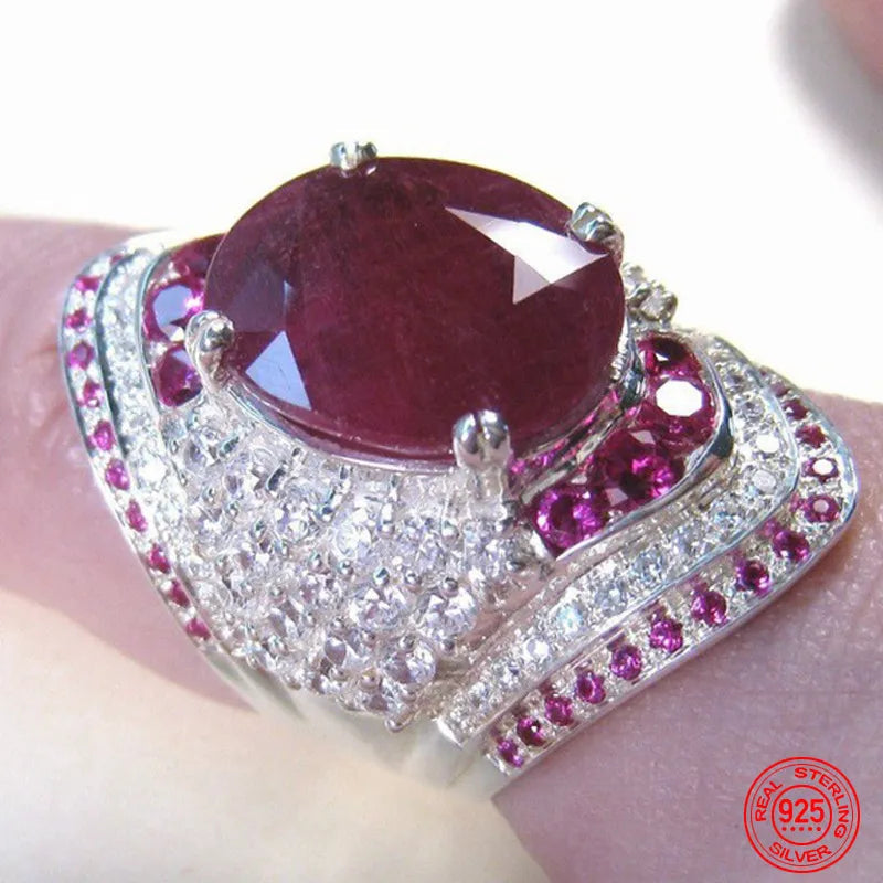 Robijn Ring Zilver Modern Sieraden