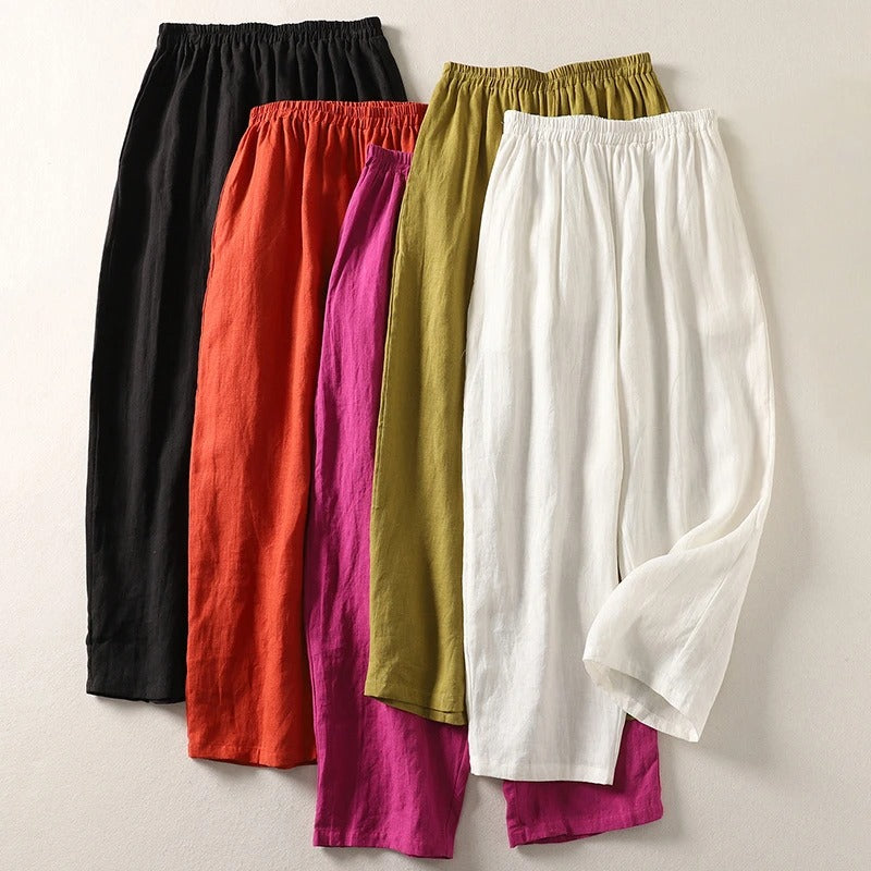 Luna | Elegante Hoge Taille Damesbroek met Wijde Pijpen 6