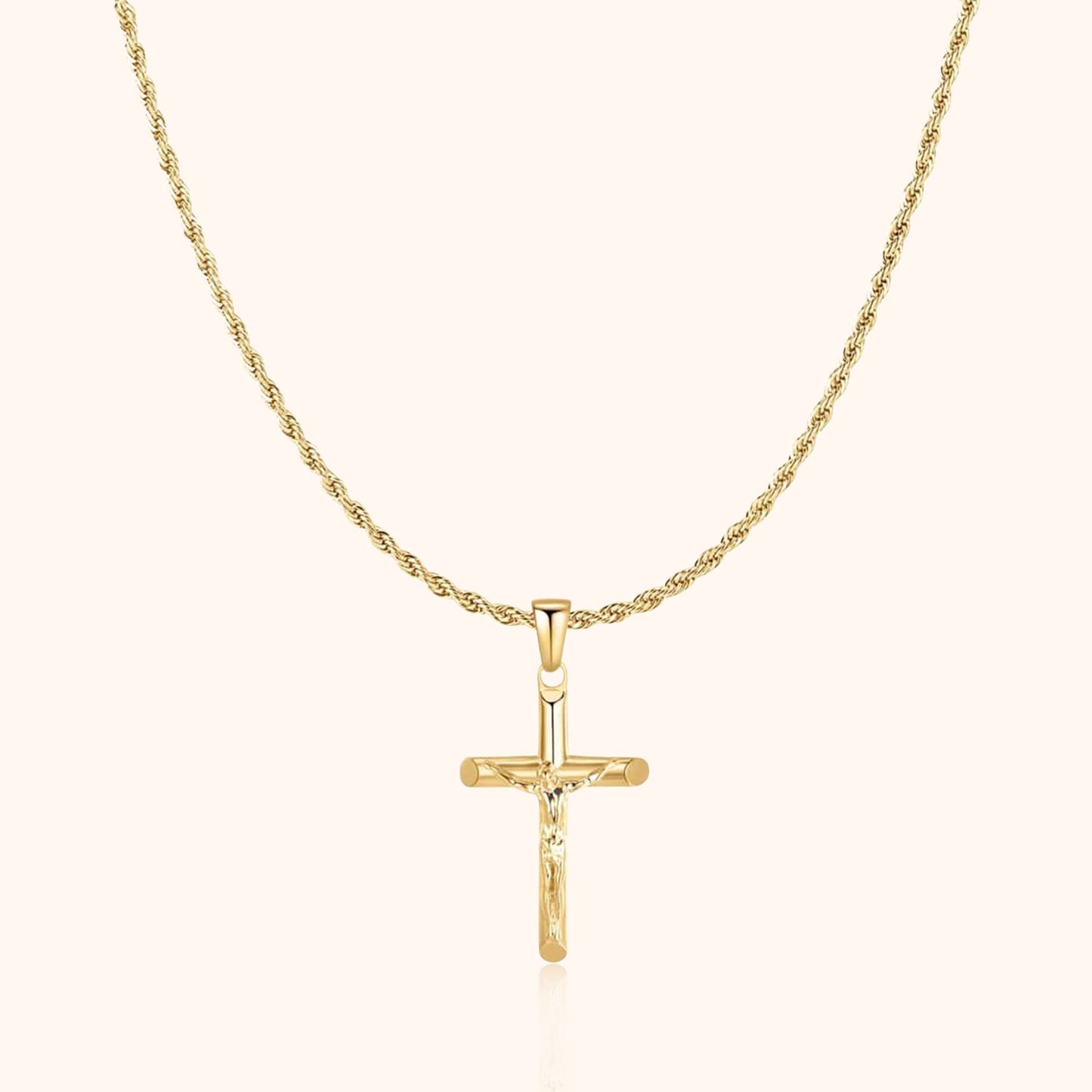 Mannenketting met Kruis Zilverkleurig
