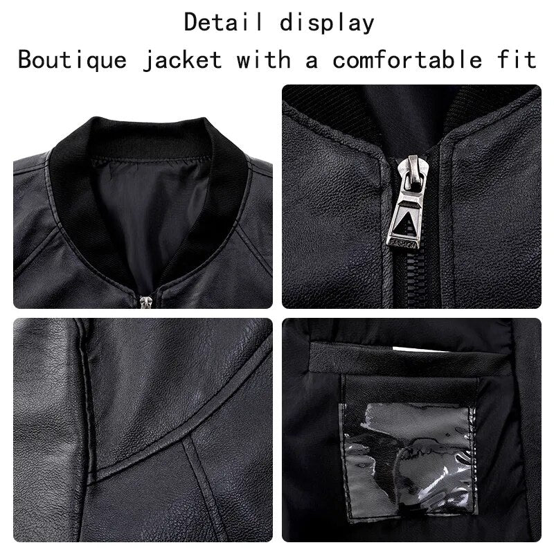 Leren Biker Jas Bomber Model Geschikt voor Dagelijks Gebruik