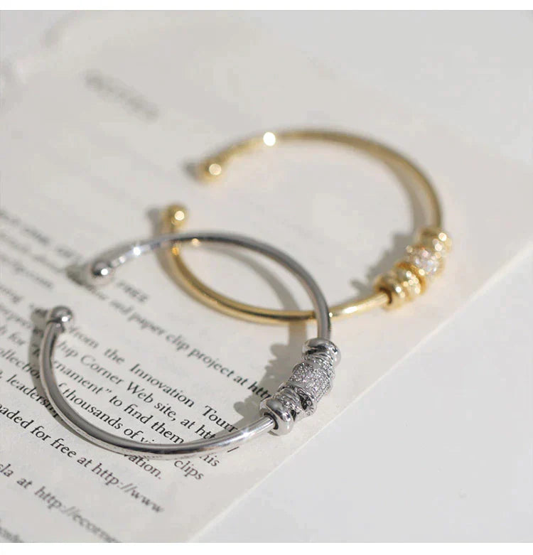 Stijlvolle Cilinder Armband Franse Stijl Zilver en Goud