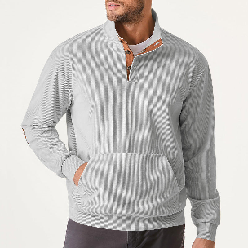 Heren Rib Sweater Half-Zip Casuele Trui