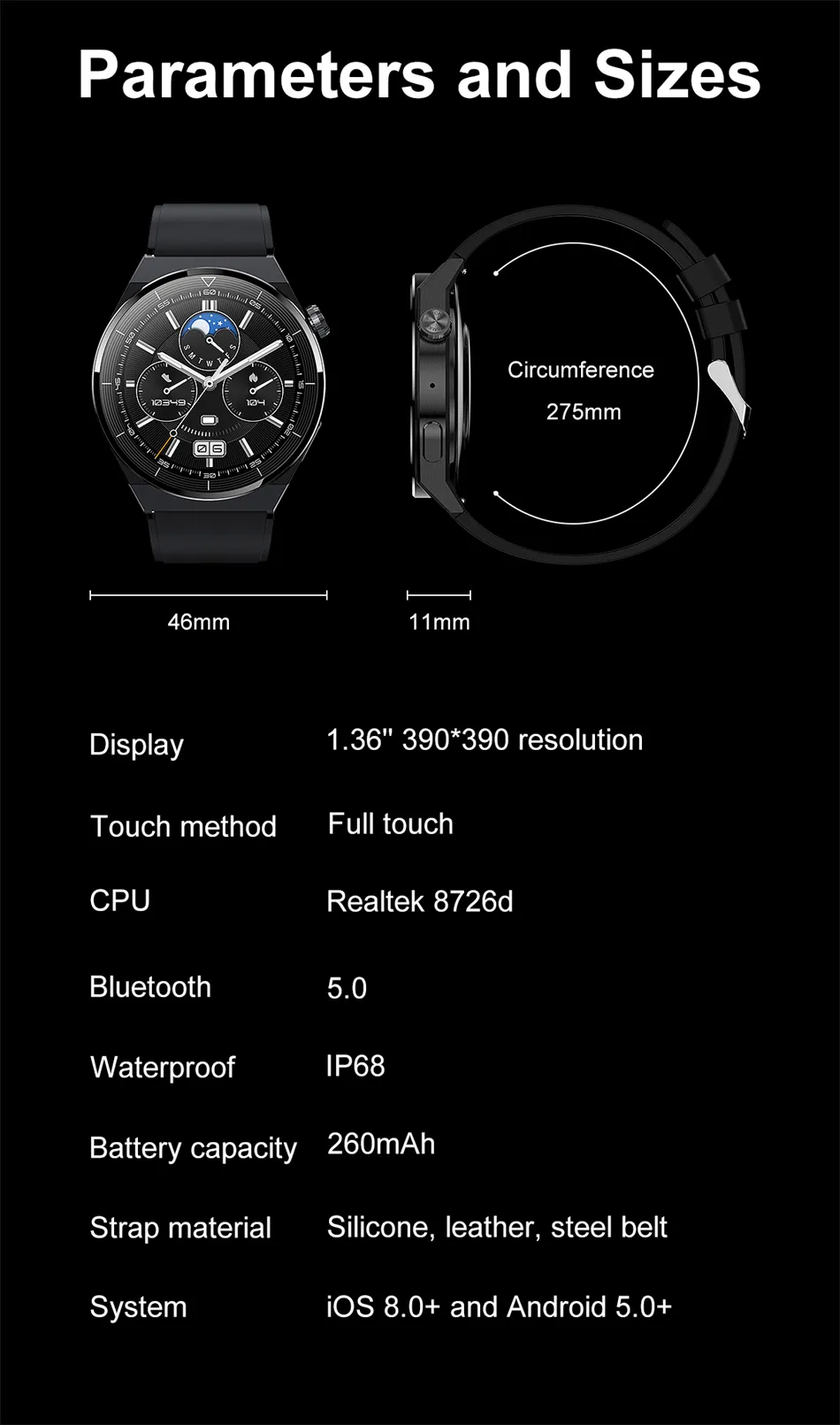 Smartwatch Met Hartslagmeter en Stijlvol Design