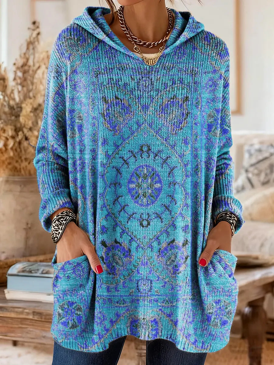 Mira | Comfortabele Retro Etnische Tuniek Dames met Capuchon 9