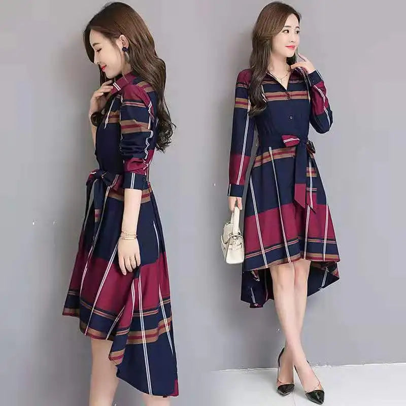 Midi Jurk Vrouwen Kleding van Fashion Lapel