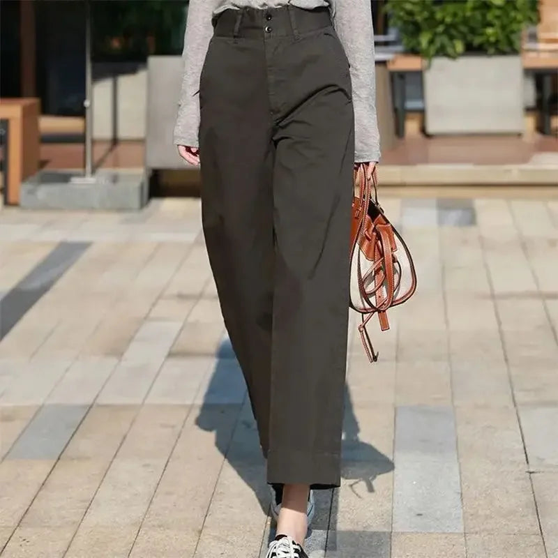 ModeFusion Zomer Kakikleurige Klokkenbroek